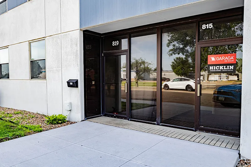 Garage doors showroom in Cedar Rapids Hicklin Garage Door