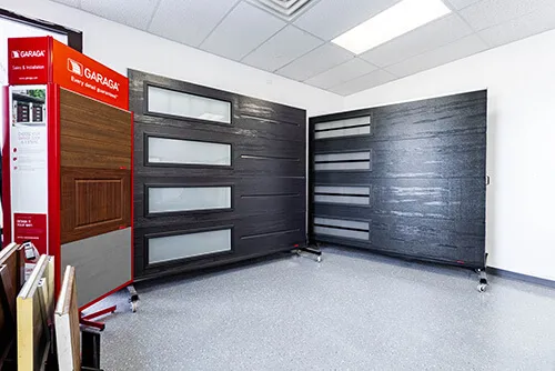 Garage doors showroom in Cedar Rapids Hicklin Garage Door